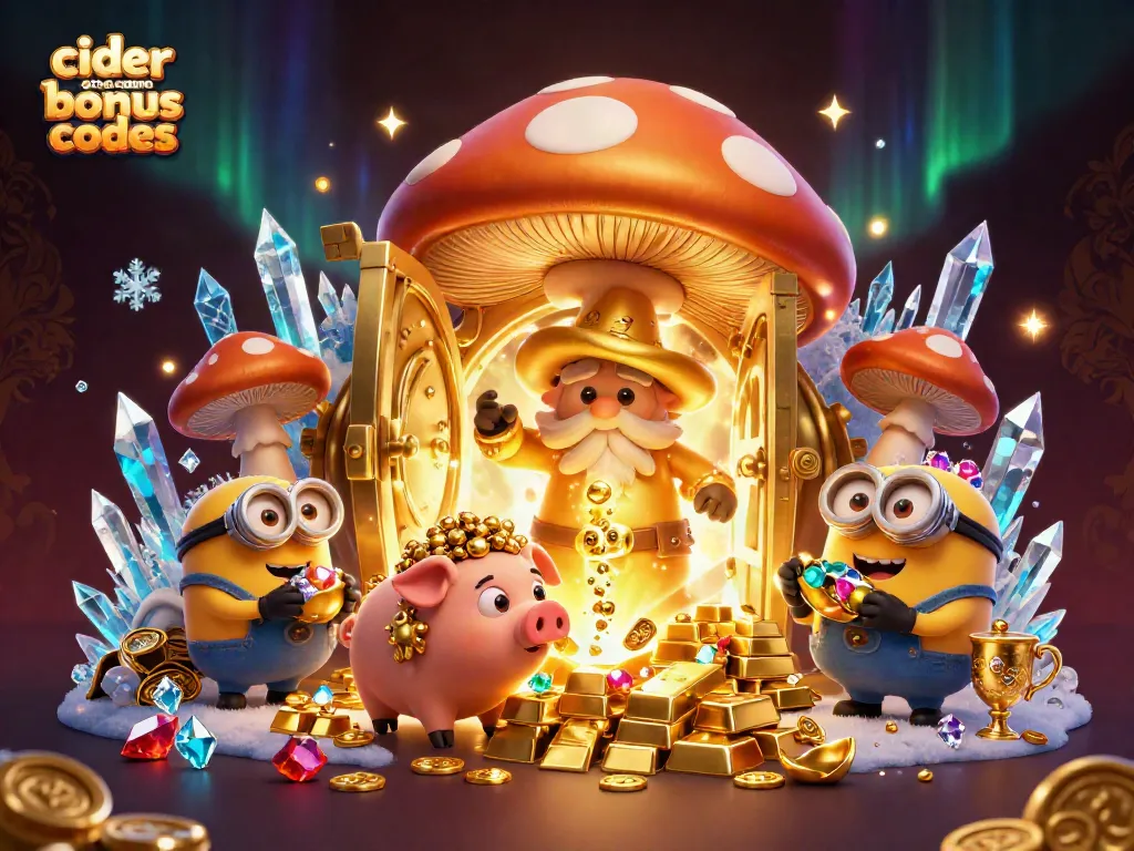 Win big at cider casino bonus codes with magical gold treasures and enchanted characters in a lively 3D scene.