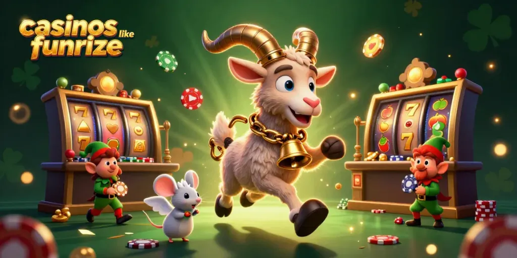 Engage with casinos like funrize by experiencing a festive horror-themed casino with Krampus and festive characters.