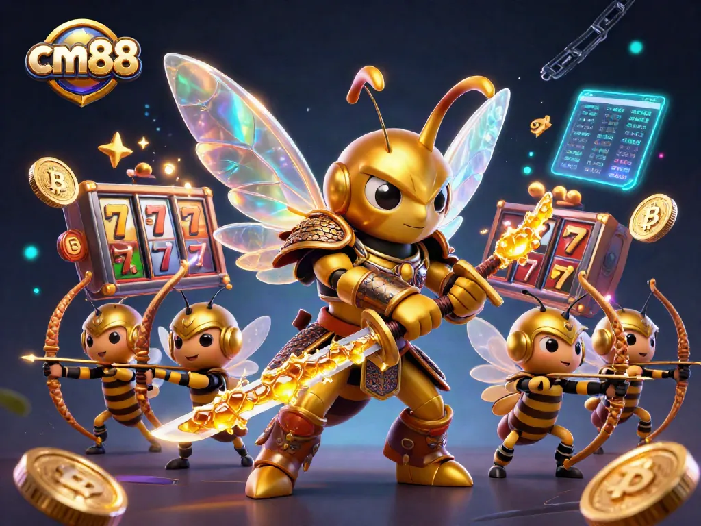 Experience thrilling gameplay at cm88 with a vibrant scene of slot reels and gold coins illuminating the excitement.