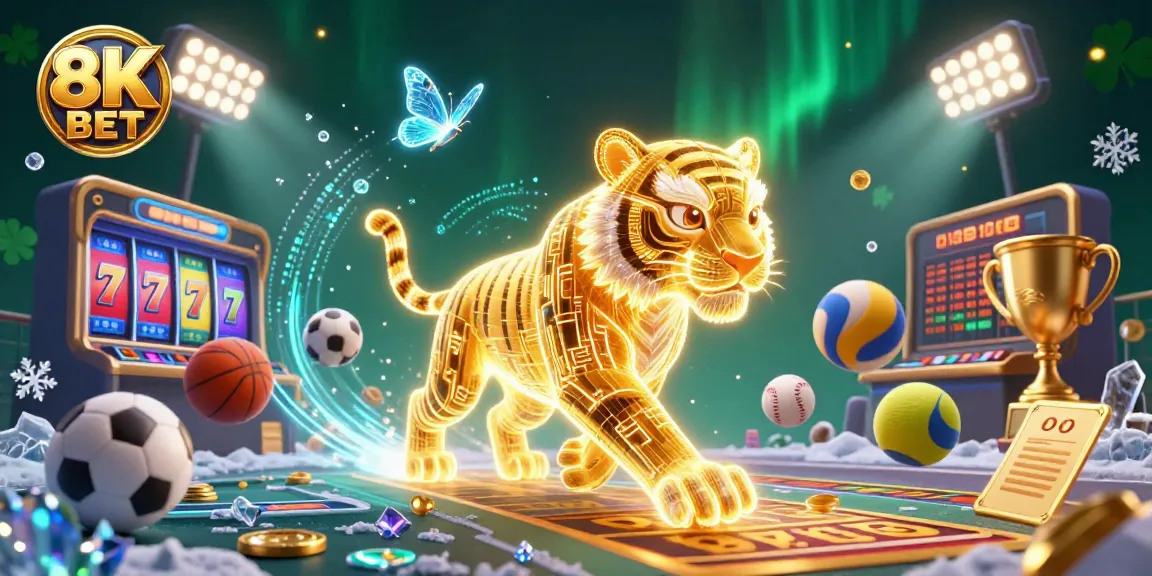 Experience thrilling gaming at 8K BET with a captivating digital casino landscape and dynamic sports elements.