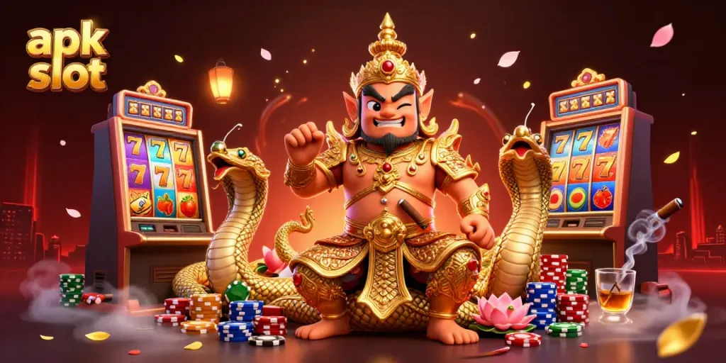 Engage with apk slot excitement through vivid slots and a majestic guardian scene.