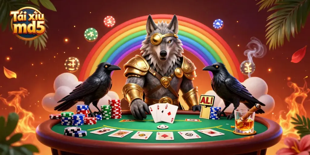 Experience the excitement of Tài xỉu md5 with stunning characters and a vibrant casino scene.