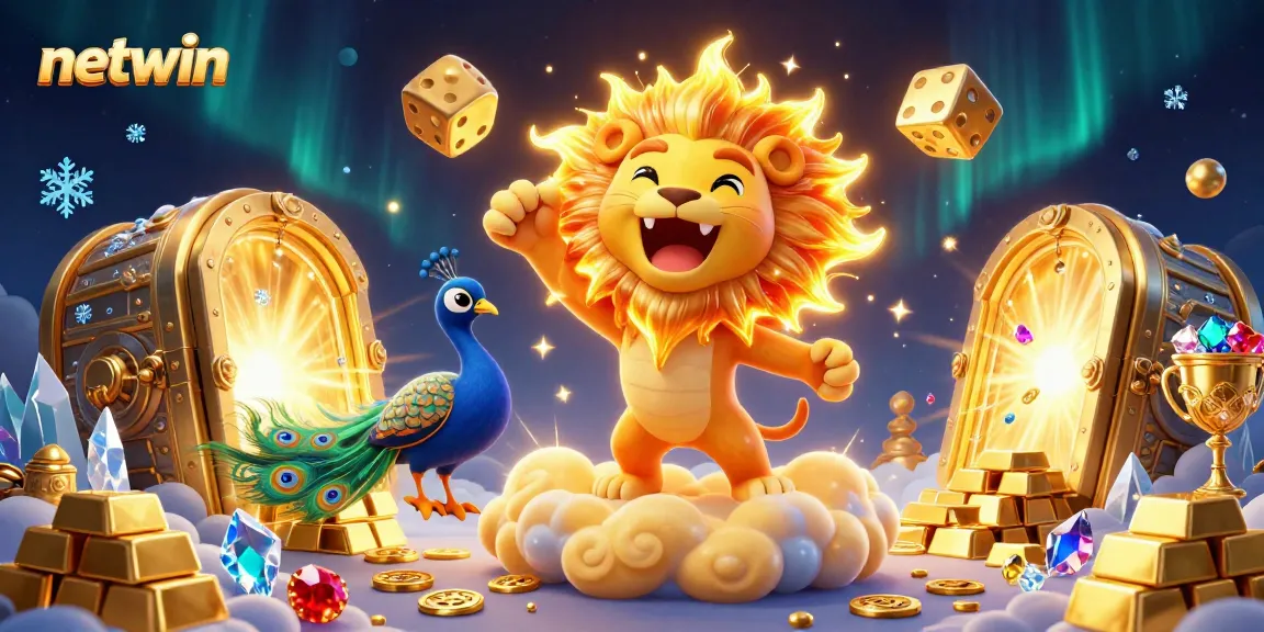 Experience netwin's vibrant online gaming ecosystem featuring dazzling characters and treasure elements.
