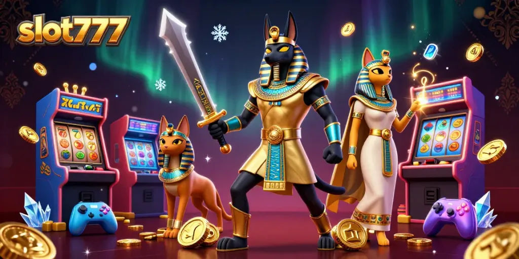 Memenangkan slot777 dengan jackpot mengkilap dalam ilustrasi kasino berwarna-warni yang dinamis.