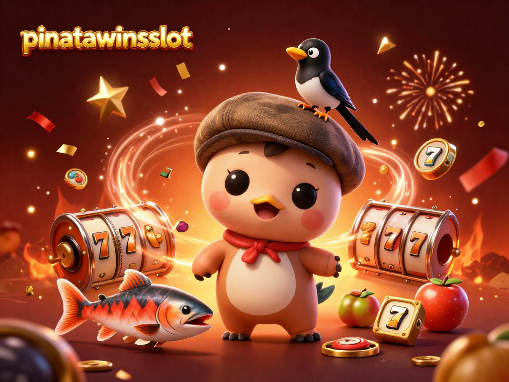 Win big at pinatawinsslot with vibrant slot game characters in a festive 3D atmosphere.