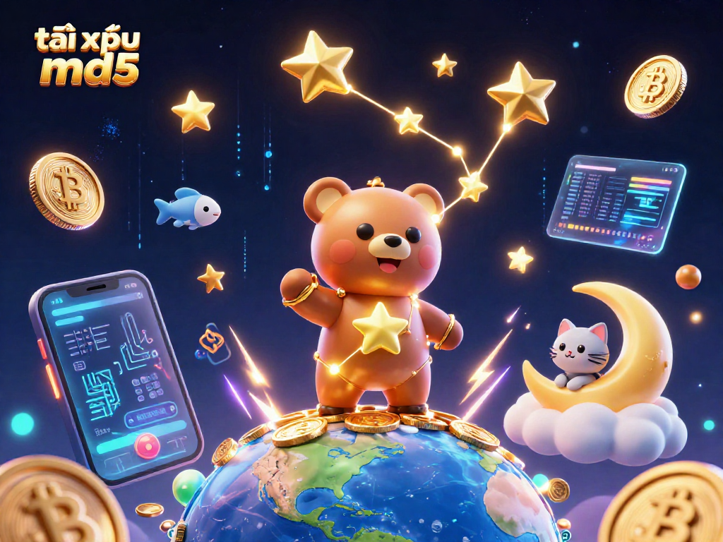 Engage in tài xỉu md5 with an enchanting 3D illustration of casino magic.