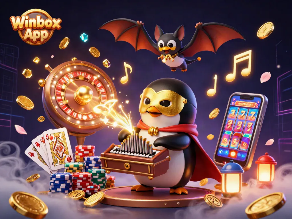 Winbox App offers thrilling casino action with a vibrant acrobat scene, featuring dynamic gameplay elements.