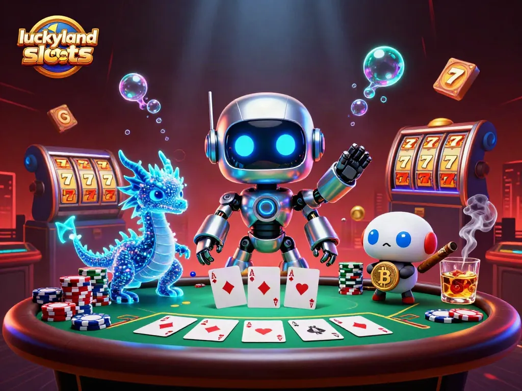Engage with luckyland slots bonus codes featuring a vibrant casino scene, perfect for players.