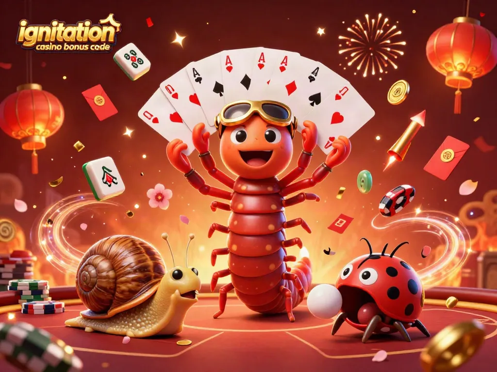 Engage with Ignition Casino Bonus Code through an illustrated casino scene featuring vibrant characters and gaming elements.