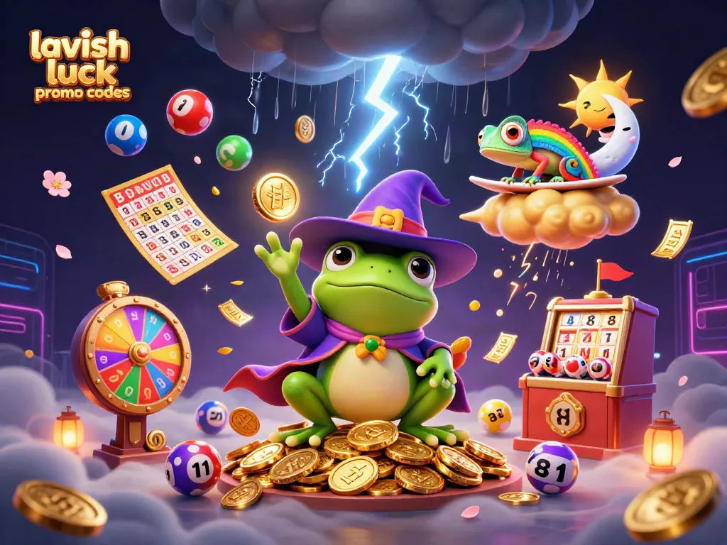 Claim lavish luck promo codes and enjoy dynamic gaming with vibrant casino elements and characters.