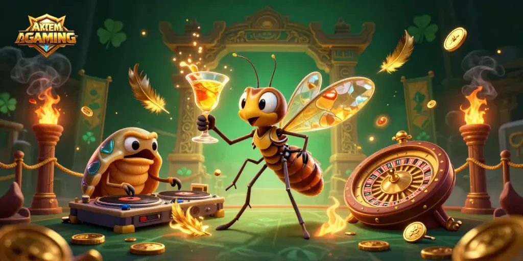 Engaging illustration of AKADEMIGAMING featuring a frozen mosquito mascot and unique gaming elements.
