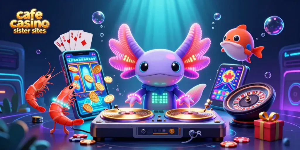 Experience exciting gameplay at cafe casino sister sites with vibrant characters and dynamic casino elements.