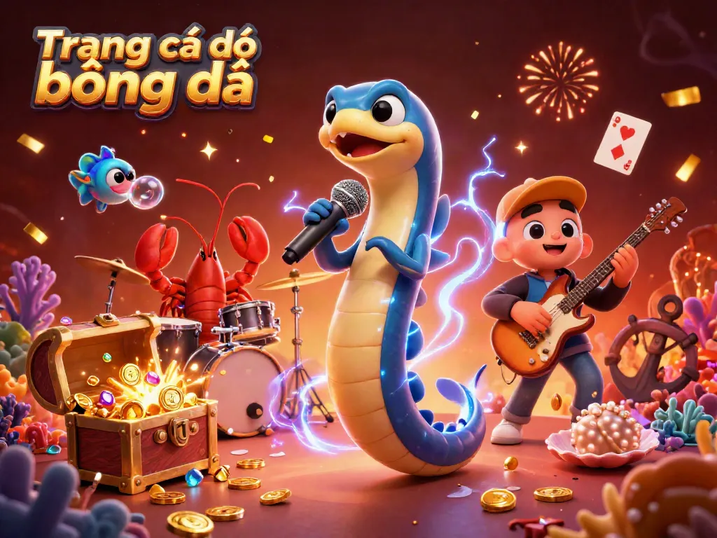 Experience thrilling action with Trang cá độ bóng đá as an electric eel DJ energizes the underwater casino scene.
