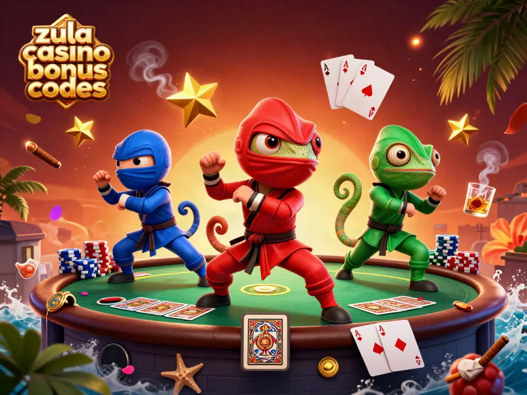 Engage with Zula Casino bonus codes and enjoy epic poker challenges with vibrant chameleon ninjas.