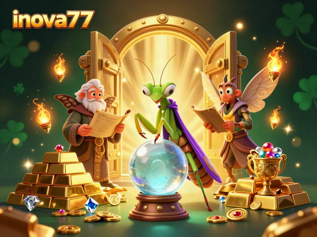 Engage with inova777's immersive casino experience featuring mystical characters and treasure elements.