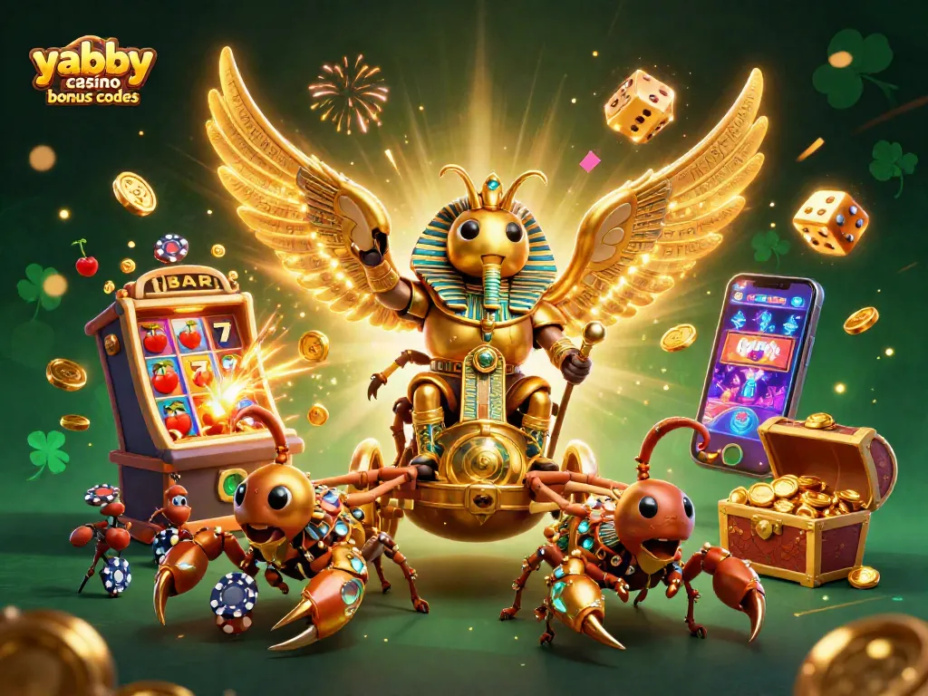 Experience thrilling action with yabby casino bonus codes in a vibrant 3D casino scene.
