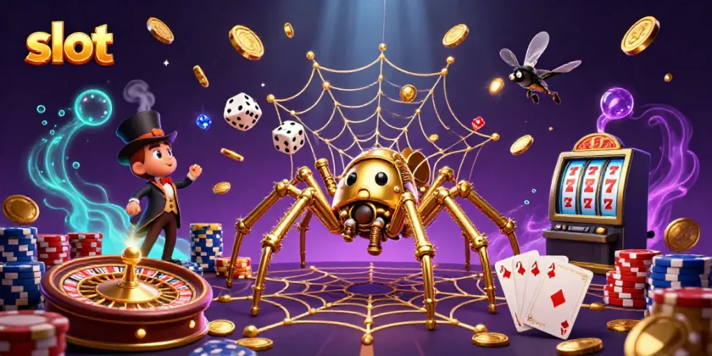 Slot dengan simbol dan elemen kasino, menangkap momen petualangan bermain di DEWATASLOT888.