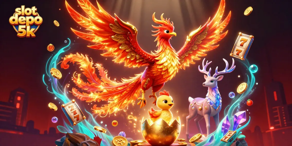Experience thrilling wins with slot depo 5k in this dynamic casino scene featuring vibrant characters and game elements.
