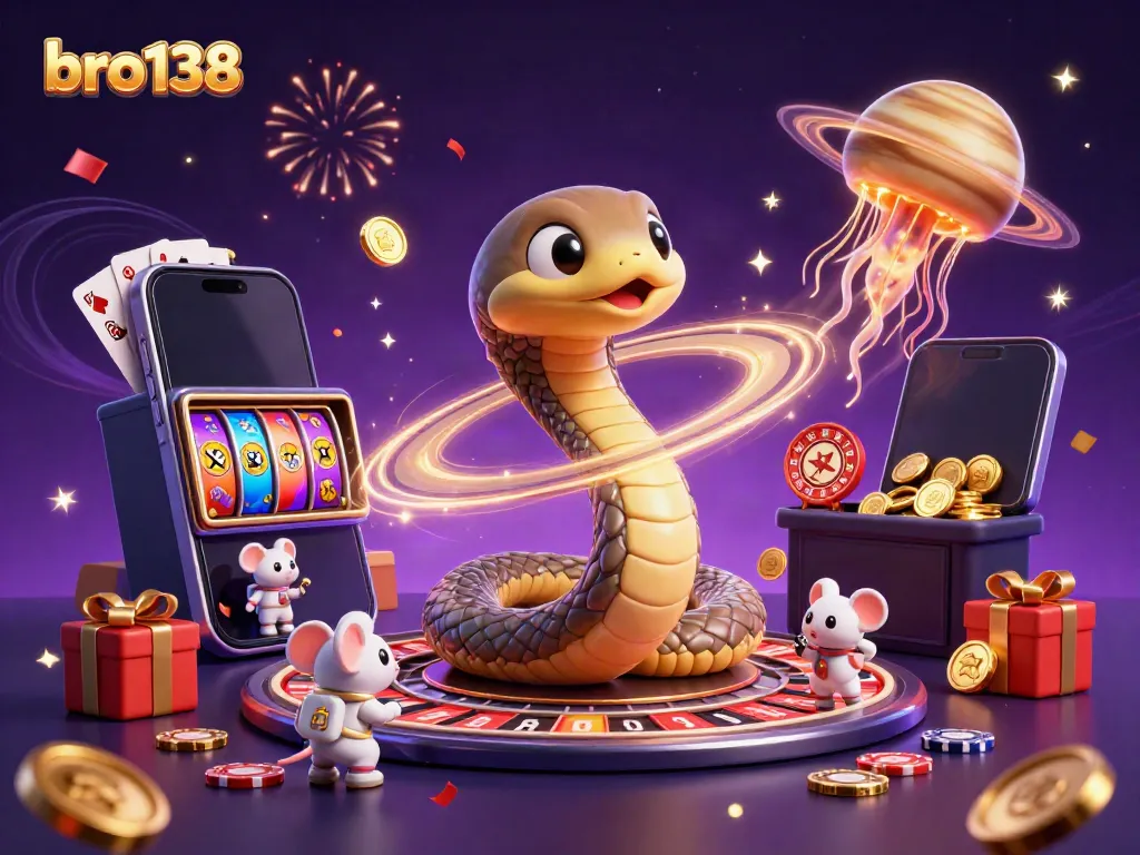 Experience thrilling gaming action at bro138 with vibrant slot games, animated characters, and festive visuals.