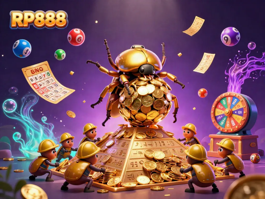 Experience thrilling gameplay with RP888's unique slot interface and vibrant casino elements.