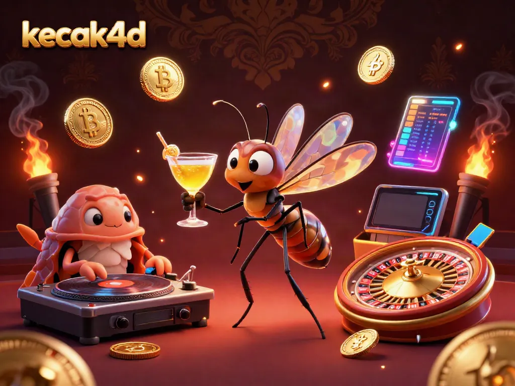 Engage in thrilling casino adventures with kecak4d's vivid characters and golden casino elements.
