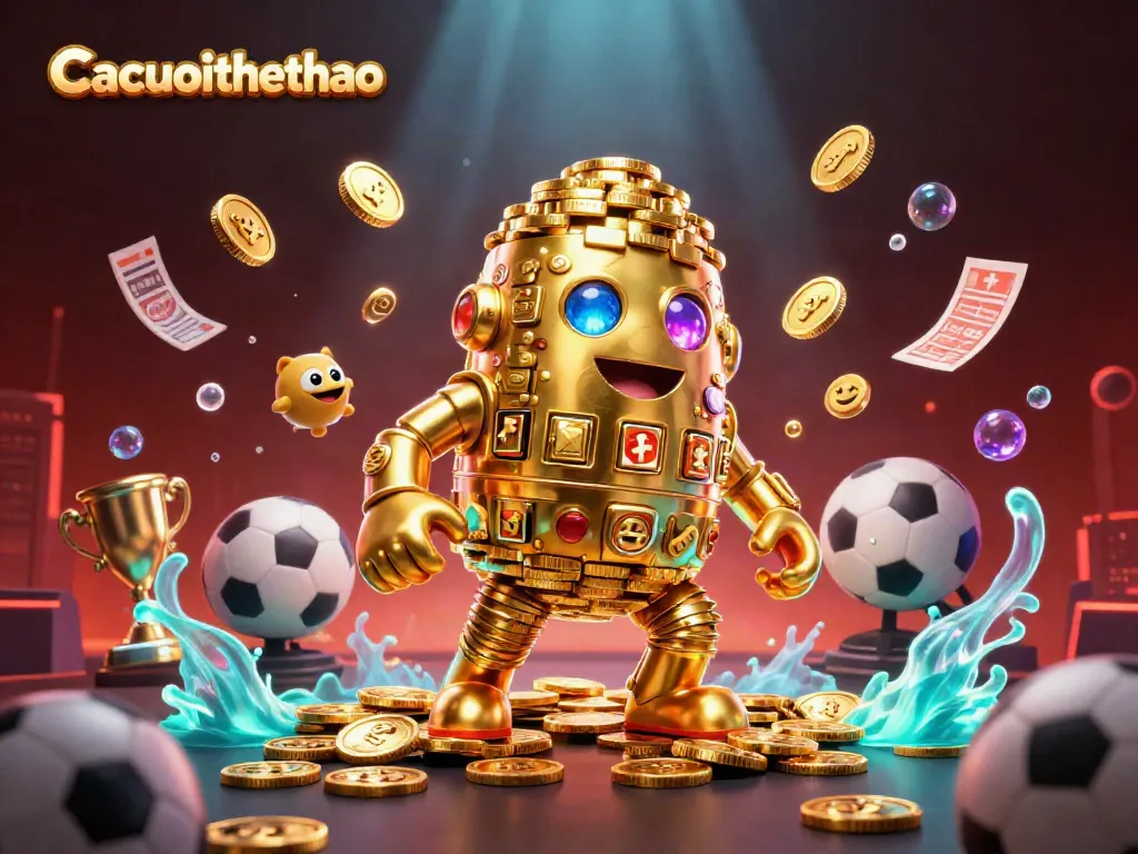 Cacuocthethao unleashes thrilling sports betting excitement with captivating 3D illustration.