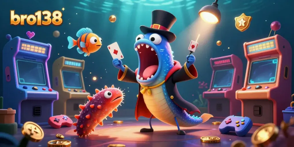Engage with bro138's colorful gaming experience featuring unique characters in an underwater casino.