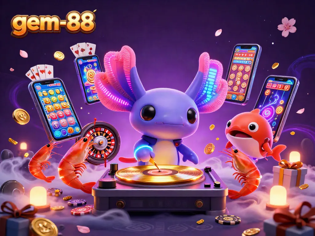 Experience vibrant casino fun with gem-88 featuring colorful slot games and lively underwater characters.
